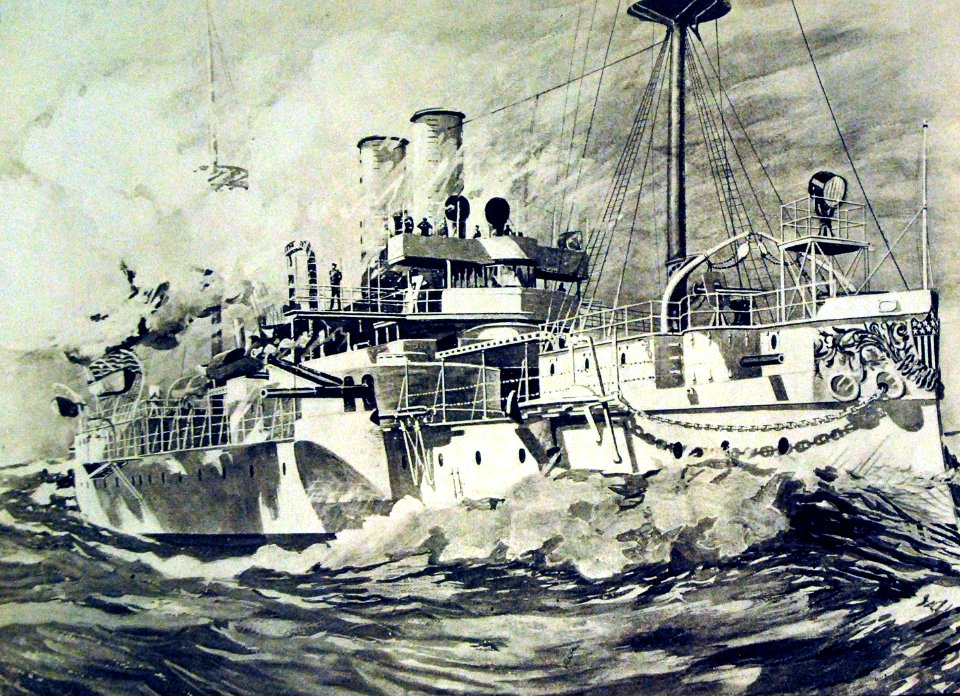 Artwork of USS Maine (ACR-1) (26157341335)