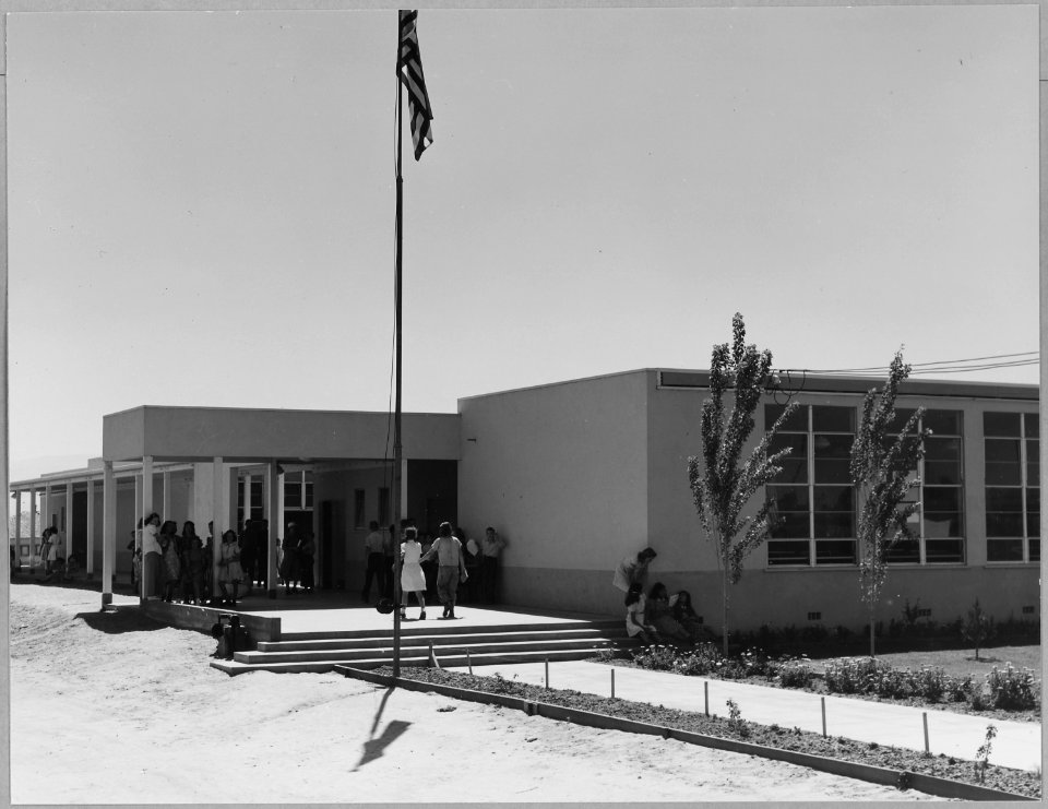 Arvin, Kern County, California. Newly finished schools, in district where shacktowns are rapidly dev . . . - NARA - 521662