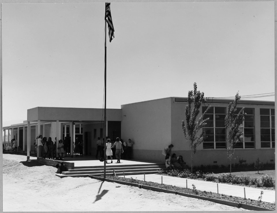 Arvin, Kern County, California. Newly finished schools, in district where shacktowns are rapidly dev . . . - NARA - 521662
