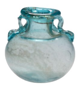 Aryballos in glas, 50 tot 250 NC, vindplaats- Tongeren, collectie Gallo-Romeins Museum Tongeren, Sc 141