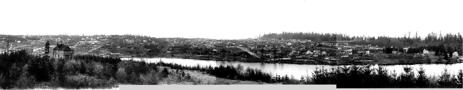 Asahel Curtis panorama of Brooklyn district, Seattle circa 1906 photo