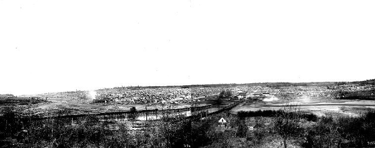Asahel Curtis panoramic view of Ballard from Queen Anne Hill (c. 1904)