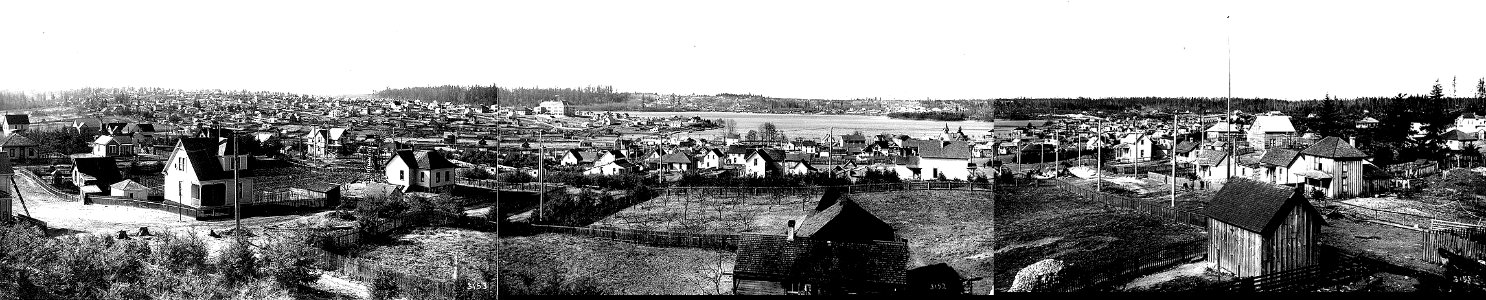 Asahel Curtis panorama of Green Lake and Greenlake neighborhood, Seattle, 1906 photo