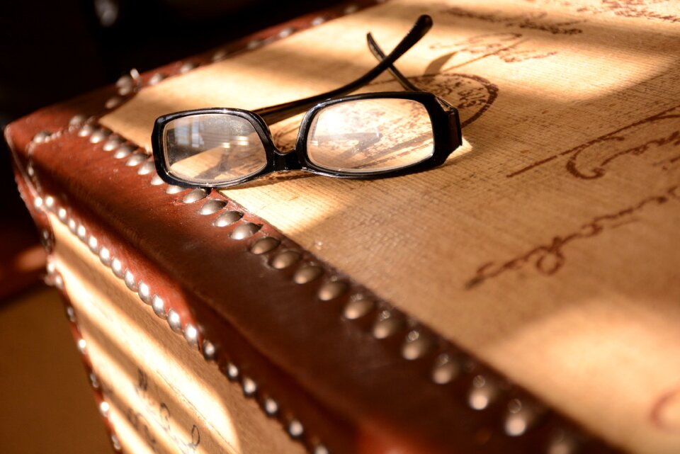 Glasses vintage negative space