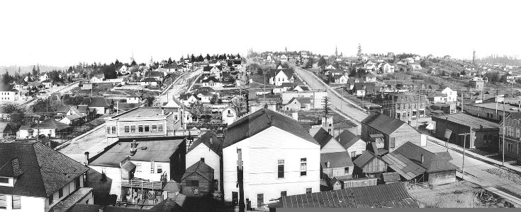Asahel Curtis panorama of Columbia City, Seattle (1908) photo