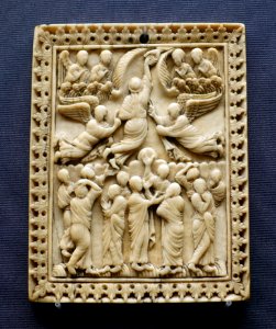 Ascension, probably Lorraine or Liege, early 11th century, ivory - Museum Schnütgen - Cologne, Germany - DSC00138 photo