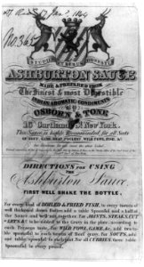 Ashburton Sauce... for... soup, game, meat, poultry, wild fowl, fish, etc. LCCN2001701435