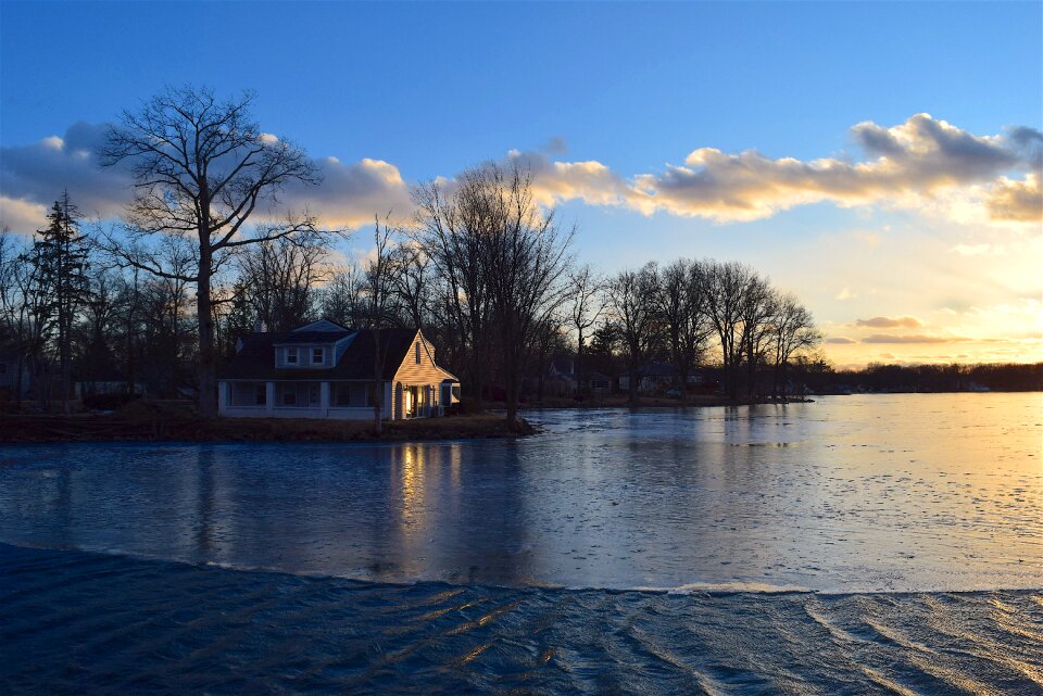 Sunset winter light photo