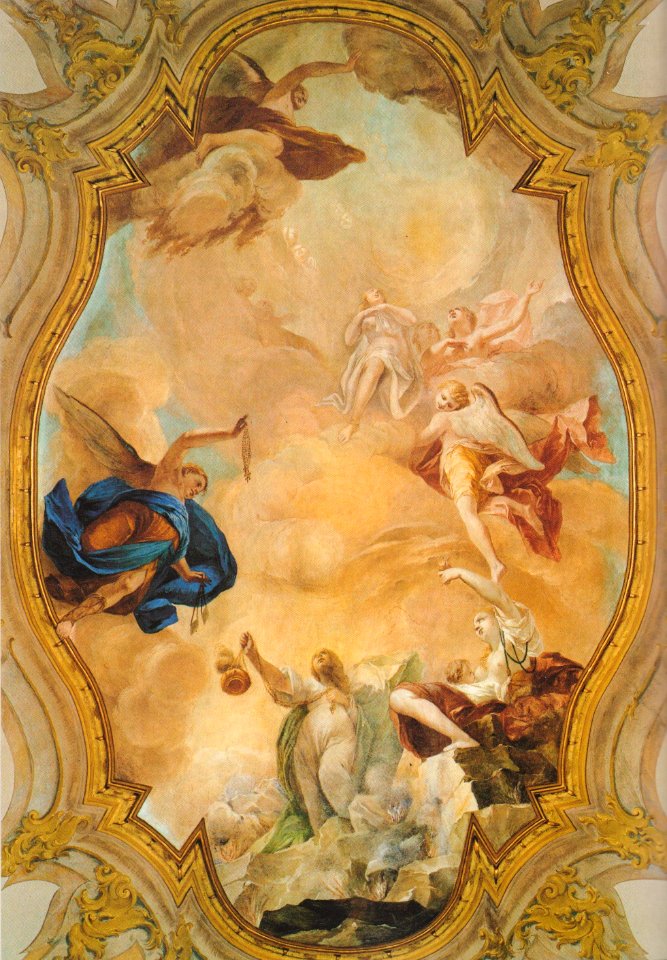 Ascesa al cielo di un'anima purgata per intercessione della Carità, per i suffragi della Fede e grazie alla Preghiera