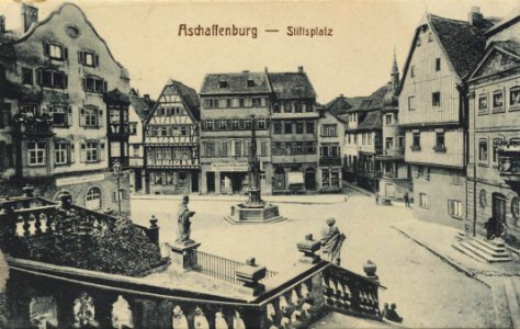 Aschaffenburg, Bayern - Stiftsplatz (Zeno Ansichtskarten)
