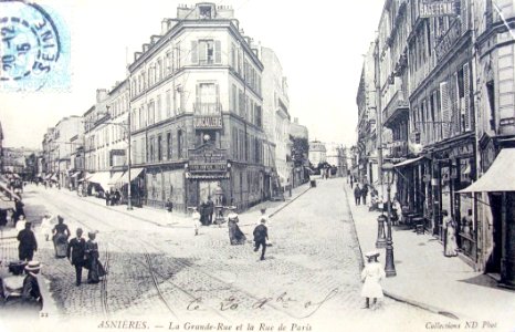 Asnières-sur-Seine.Grande Rue et rue de Paris