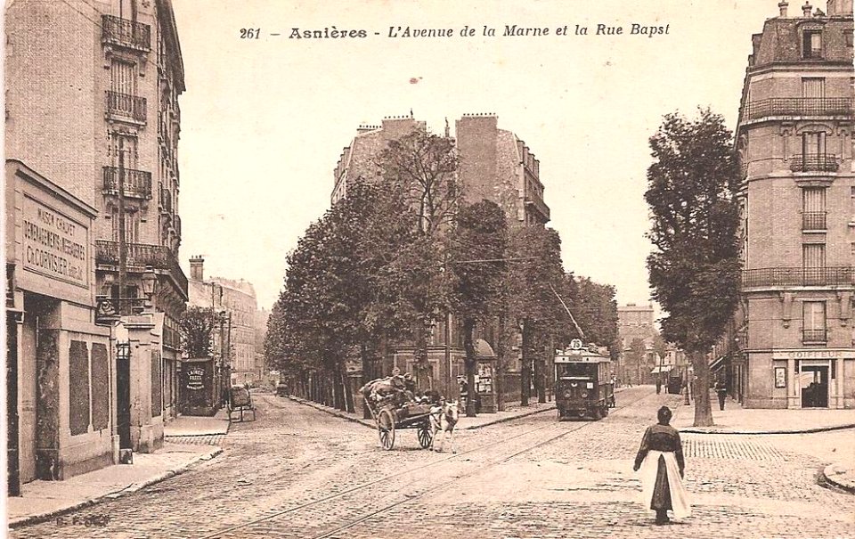 Asnieres.Avenue de la Marne.Rue Bapst