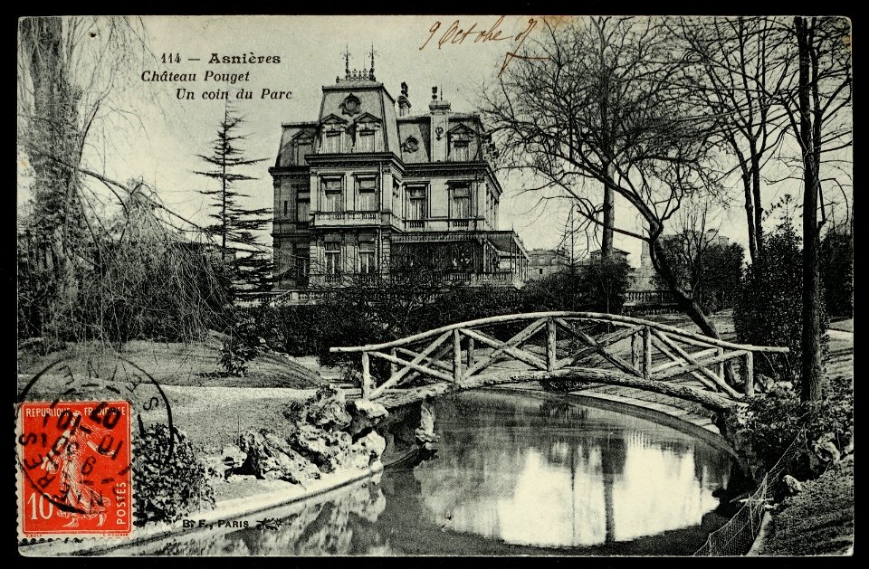 Asnières-sur-Seine.Château Pouget.Un coin du parc Voyer d'Argenson