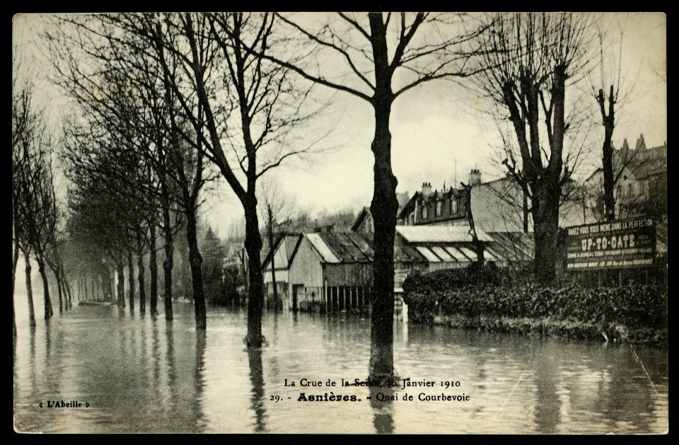 Asnières-sur-Seine.Quai de Courbevoie.Crue de la Seine de 1910