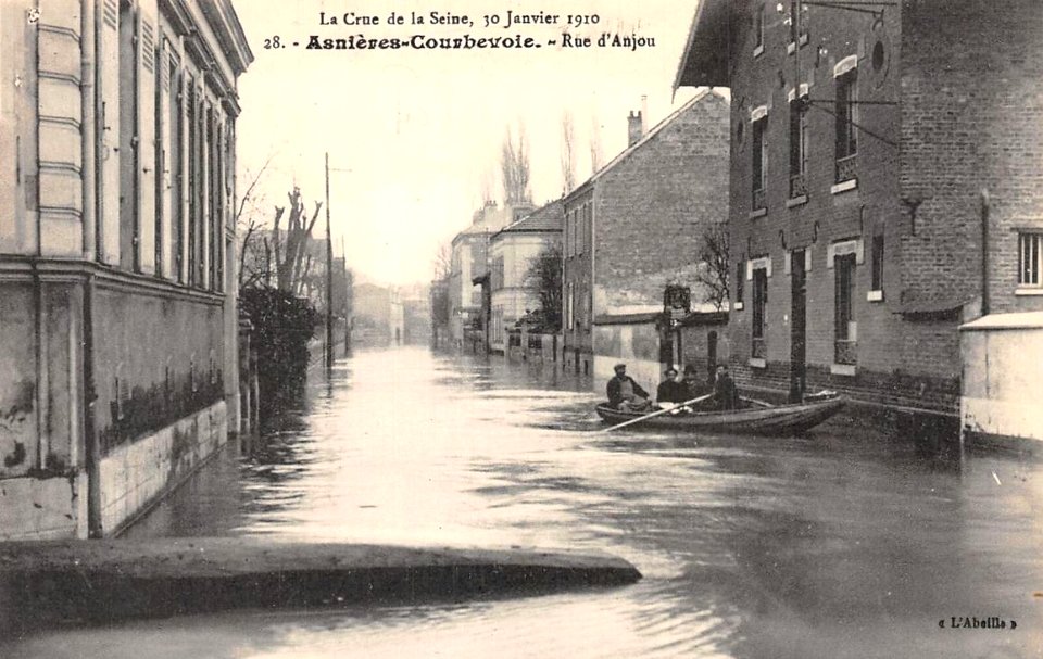 Asnières-sur-Seine.Courbevoie.Rue d'Anjou.Inondations 1910