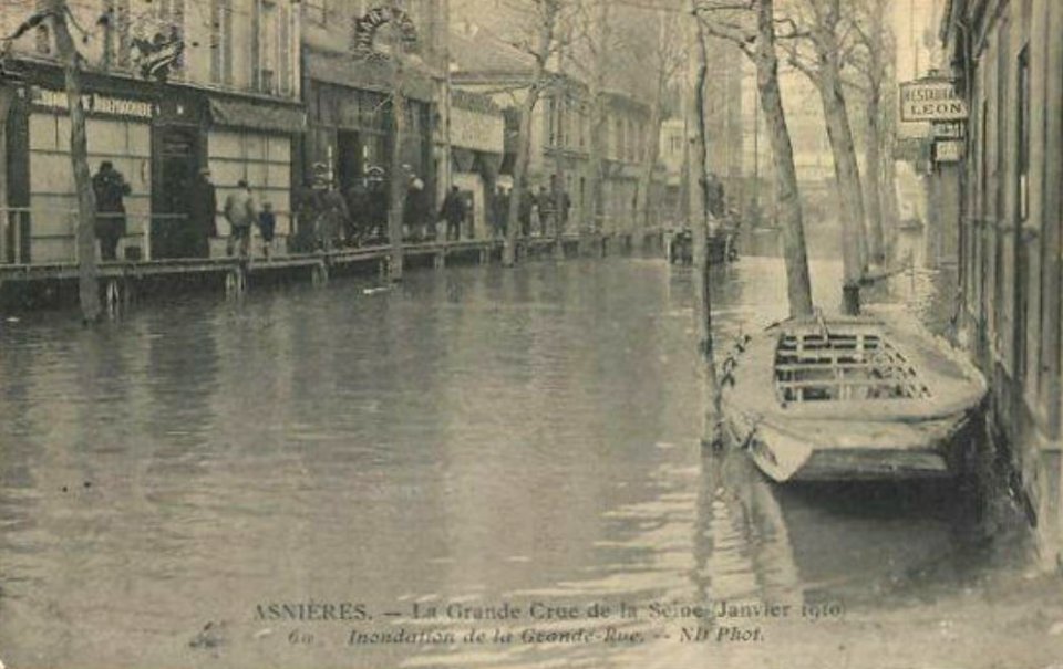 Asnières-sur-Seine.Grande-Rue.Crue 1910
