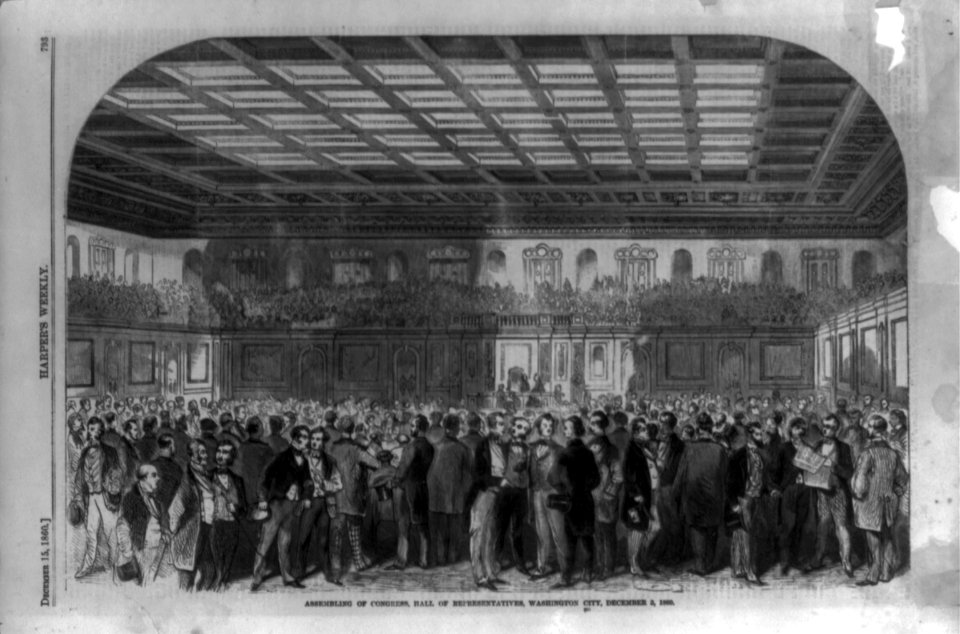 Assembling of Congress, Hall of Representatives, Washington City, December 3, 1860 LCCN90707117