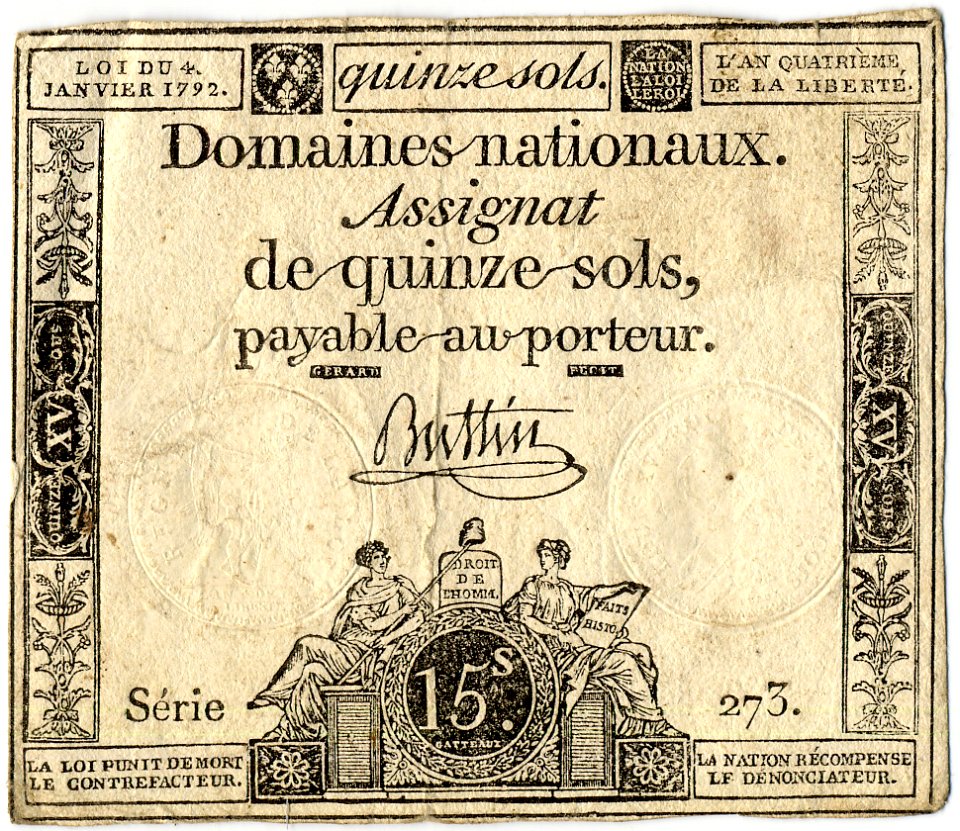 Assignat de 15 sols