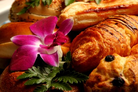 Assortment of breads and pastries photo