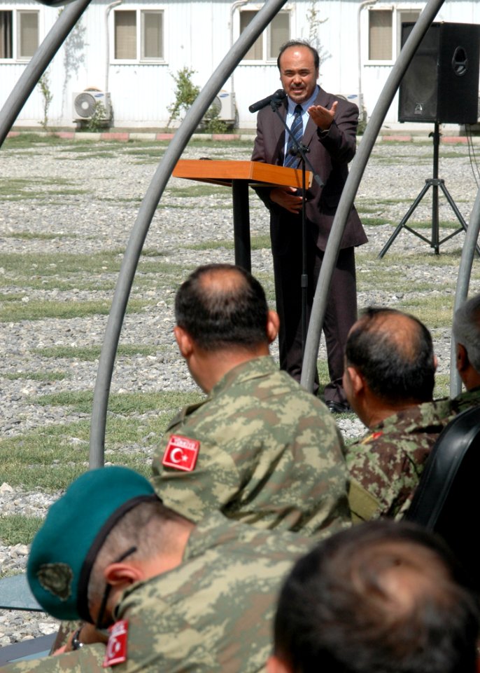 Assitant Minister of National Defense for Acquistio, Technology and Logistics Baz Mohammed Jawhari gives a speech to Turkey and Afghanistan generals (4699915892)
