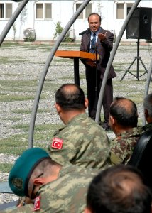 Assitant Minister of National Defense for Acquistio, Technology and Logistics Baz Mohammed Jawhari gives a speech to Turkey and Afghanistan generals (4699915892) photo