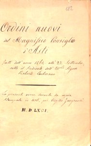 Asti. Ordini nuovi del Magnifico Consiglio d'Asti, fatti dell'anno 1564 allì 27. Settembre, sotto il Sindicato dell'Ill.mo Signor Roberto Cacherano photo