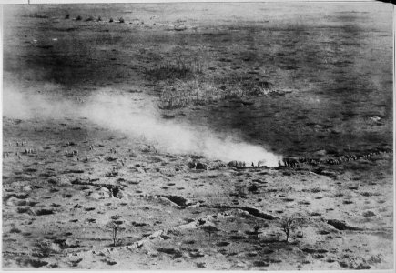 At a height of 150 meters above the fighting line, the daring French photographer was able to get this rare... - NARA - 533678