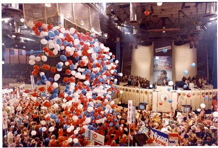 At the Republican National Convention in Miami Beach, Florida, Balloons are Dropped from the Ceiling to the Floor below