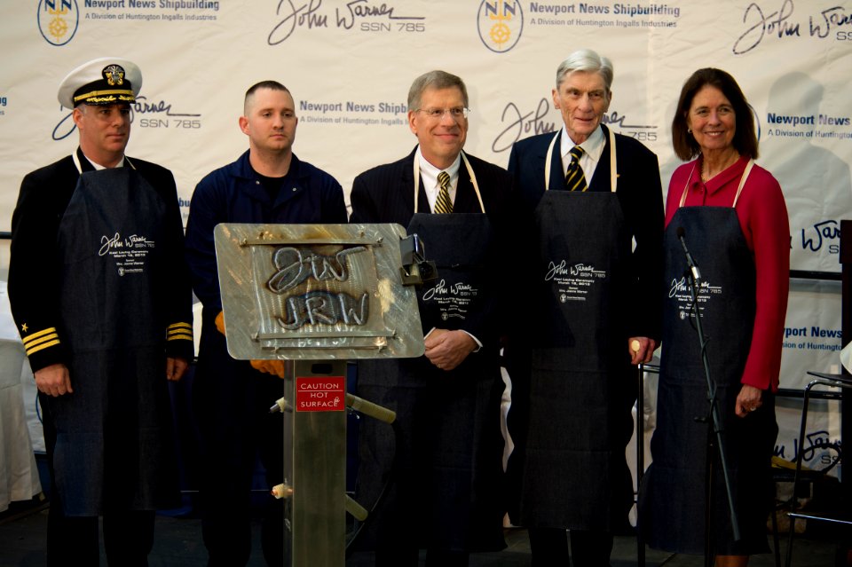 At the keel laying ceremony of PCU John Warner. (8570976881)