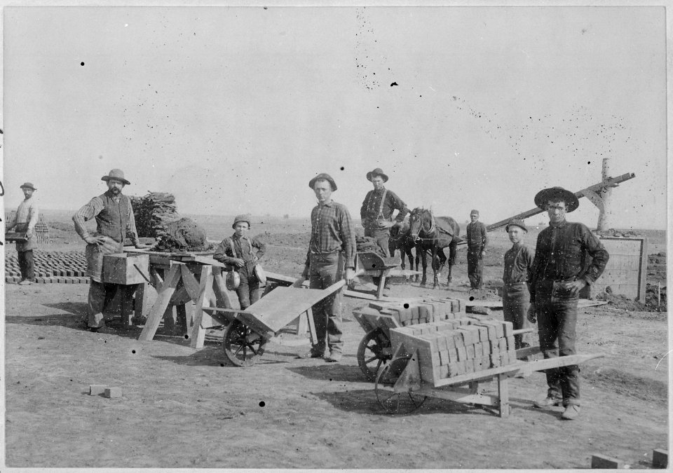 At work in McDonald's Brickyard. Round Pond, OkIa. Terr. By Kennett, January 1894 - NARA - 540090