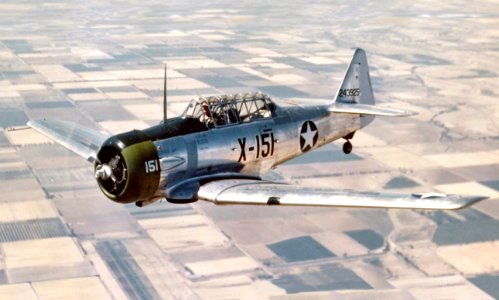 AT-6C Texans in flight 1943 (cropped)