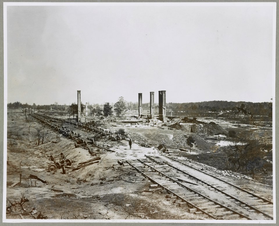 Atlanta, GA, 1864. Destruction of Hood's Ordnance train, Georgia Central Railroad LCCN2012649993