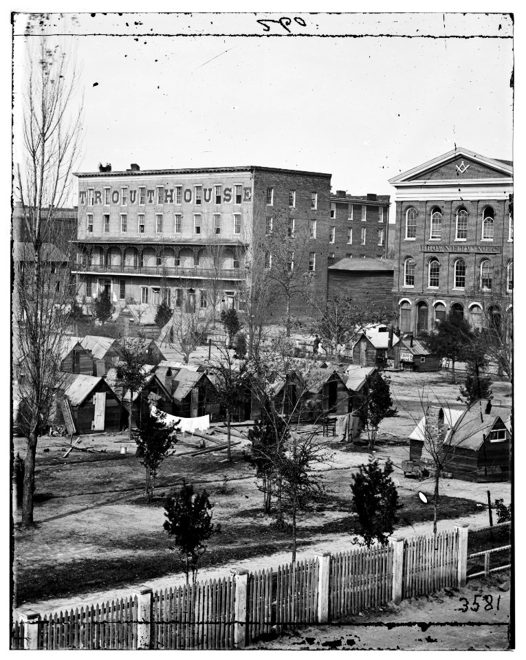 Atlanta, Ga. Trout House, Masonic Hall, and Federal encampment on Decatur Street LOC cwpb.03304