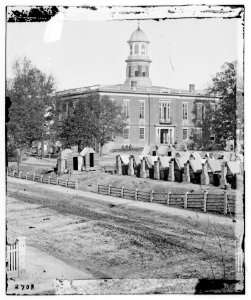 Atlanta, Ga. City Hall; camp of 2d Massachusetts Infantry on the grounds LOC cwpb.02214