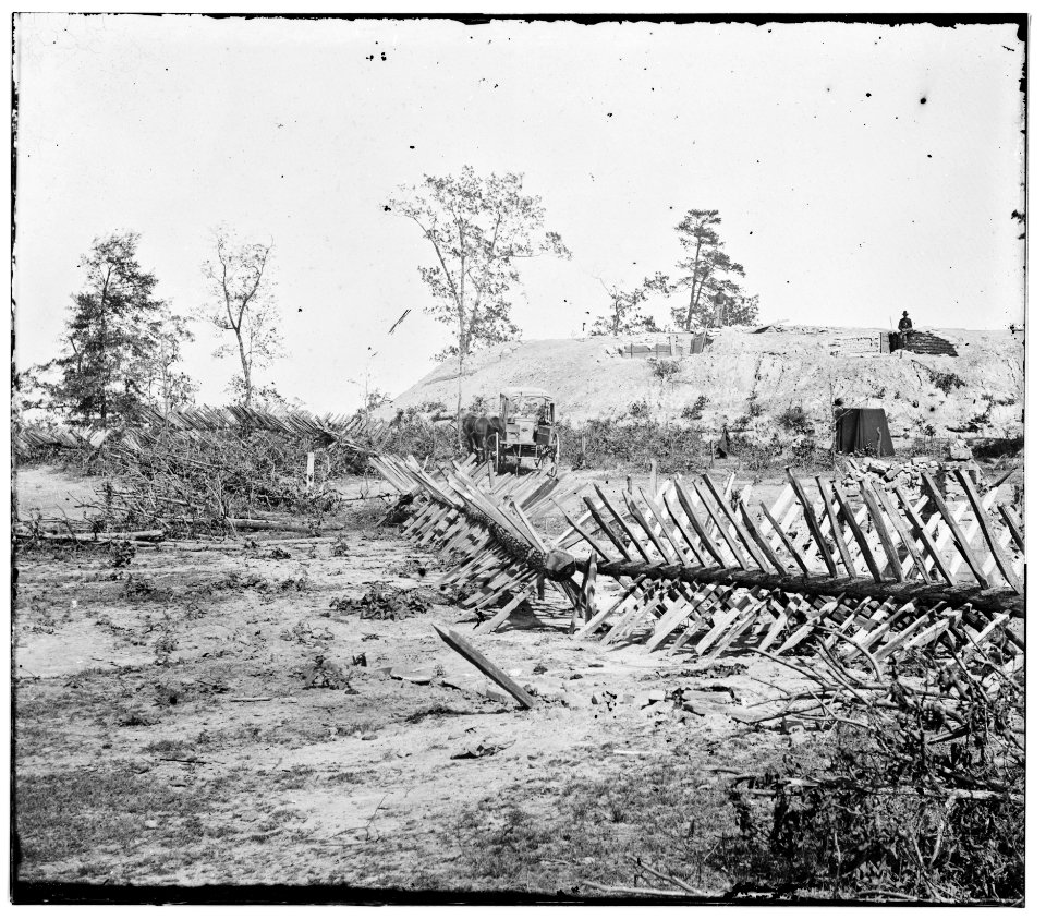 Atlanta, Georgia. Confederate fortifications. (shown is (Barnard's) wagon and portable darkroom) LOC cwpb.02245