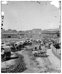 Atlanta, Georgia. Federal army wagons railroad depot LOC cwpb.02232