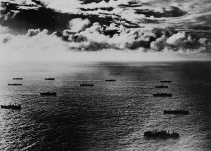 Atlantic convoy underway c1942