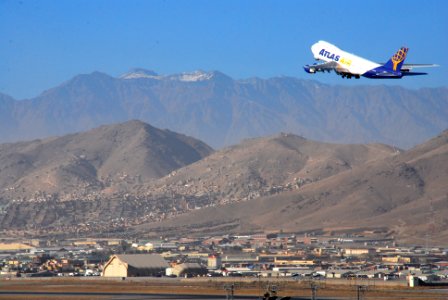 Atlas Air flying off from Kabul Airport in 2010