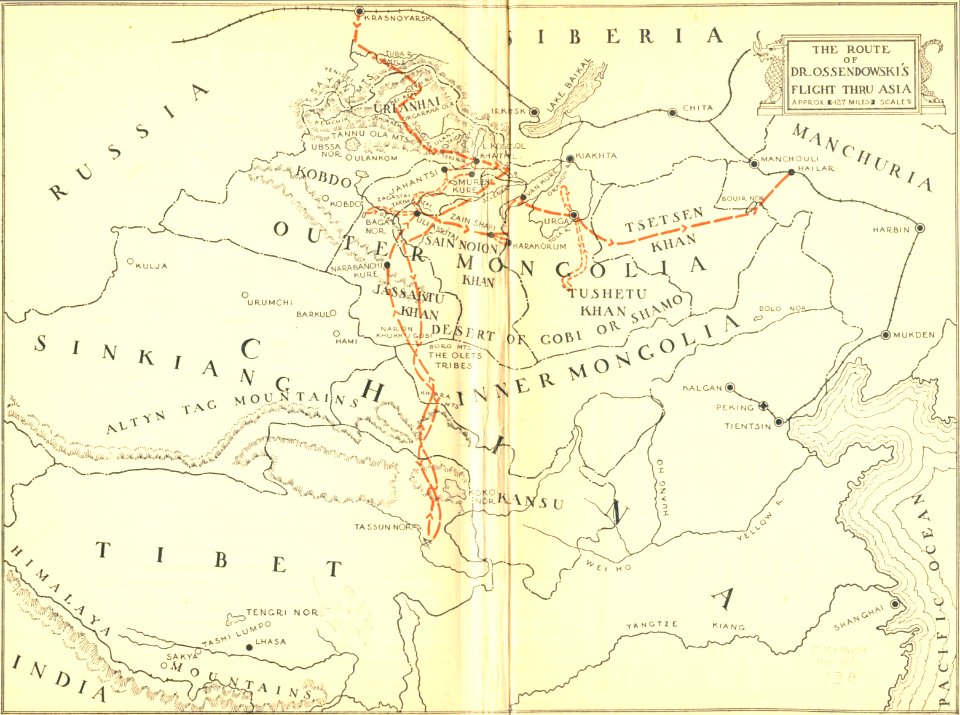 Beasts, Men and Gods - map