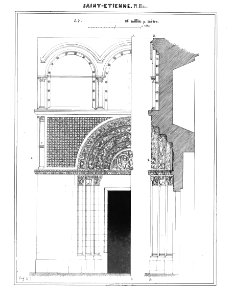 Beauvais (60), église Saint-Étienne, portail nord, dessin d'Eugène Woillez