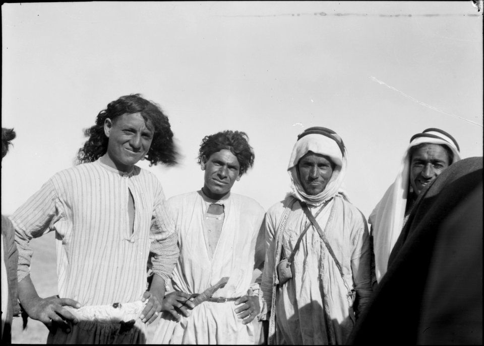 Bedouin life in Trans-Jordan. Arab types of Trans-Jordan. Road builders LOC matpc.15670