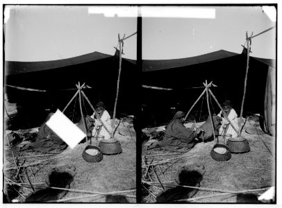 Bedouin wedding series. Bedouins churning butter LOC matpc.01353