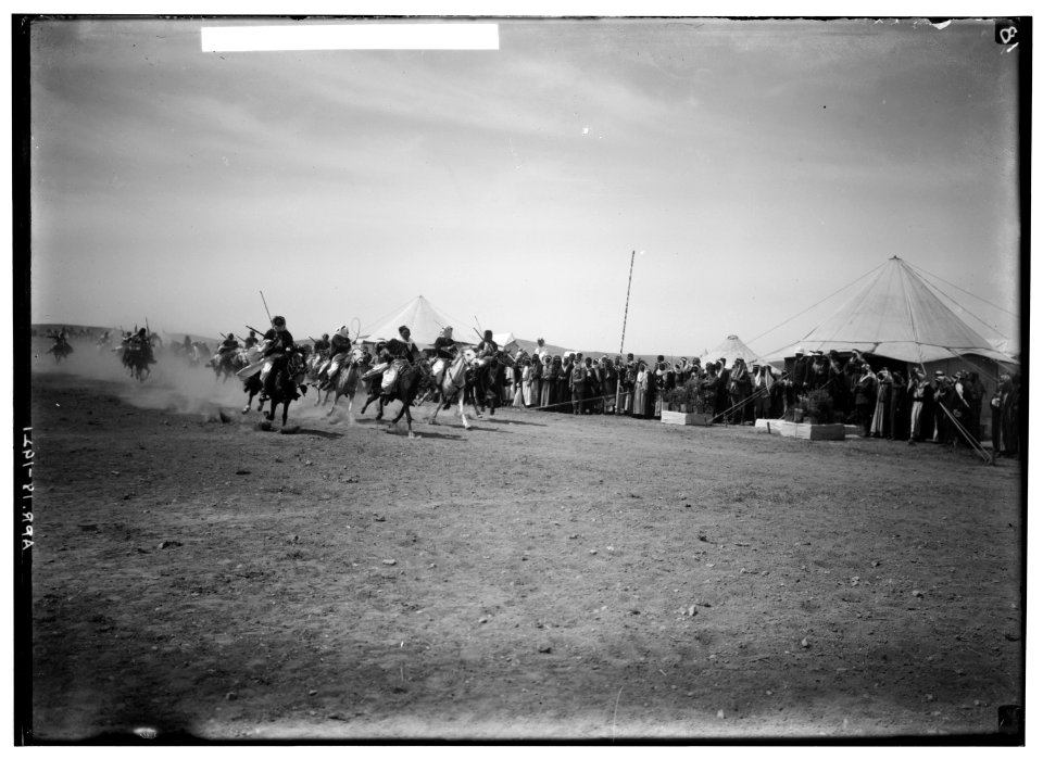Bedouin wedding series. Mounted Bedouins racing LOC matpc.01329