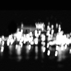 Urban city black and white photo