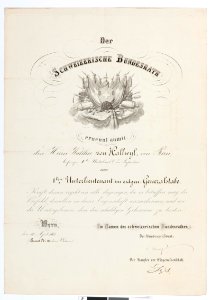 Befordran av Walther von Hallwyl till premiärlöjtnant - Hallwylska museet - 102522