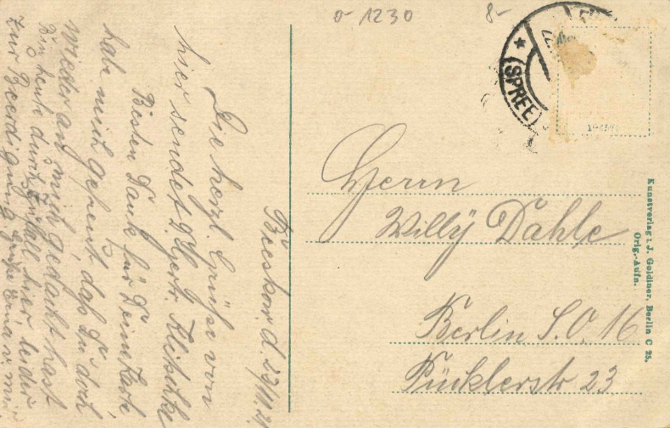 Beeskow, Brandenburg - Stadtansicht mit Luckauer Tor (back) (Zeno Ansichtskarten)