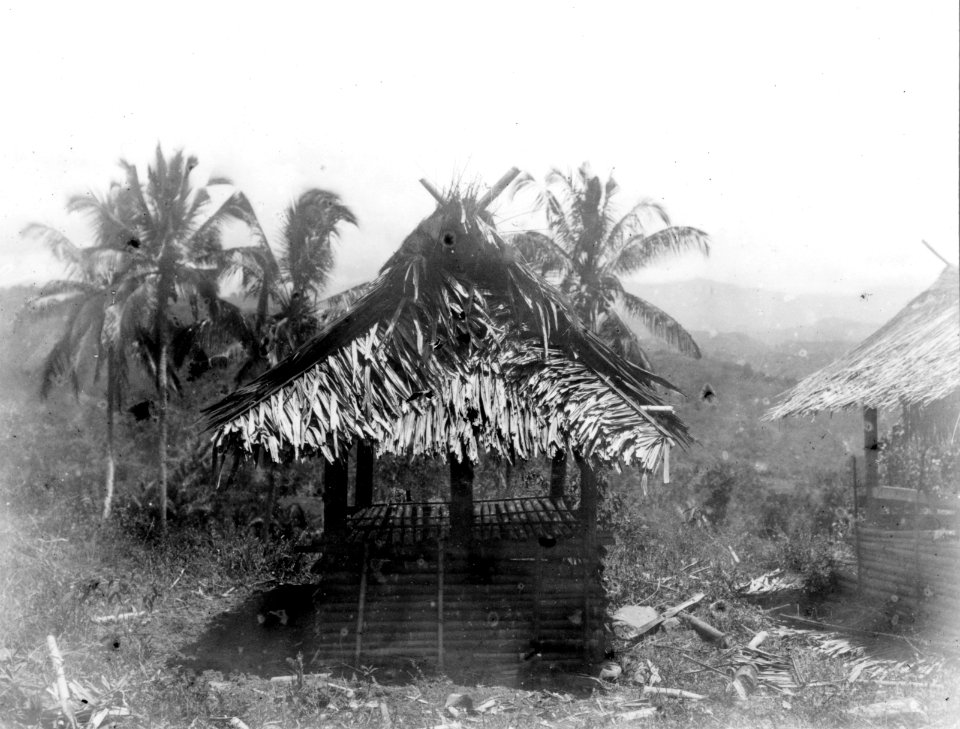 Begravningsplats med miniatyrhydda för maradika (adlig). Sulawesi, Kulawi. Indonesien - SMVK - 010765