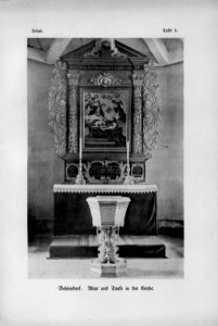 Behlendorf Altar und Taufe in der Kirche Lebus Tafel 1