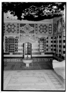 Beit Ed-Din. The Shehab Palace (held as a national monument). Fountain in a summer parlour (i.e., parlor) LOC matpc.07599