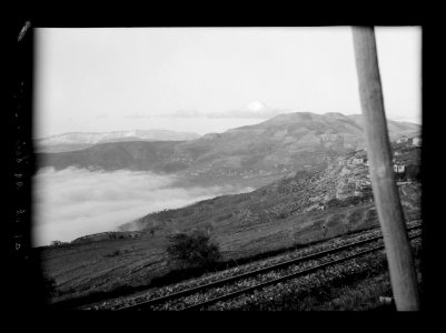 Beit Ed-Din. The Shehab Palace (held as a national monument). Ras el-Metn. Distant view. Lebanon peaks rising above cloud banks LOC matpc.15461